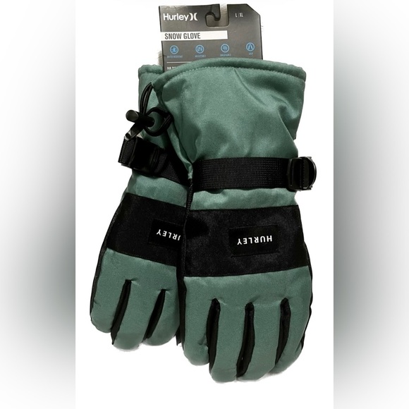 NEW HURLEY - Men’s water resistant adjustable breathable grip Snow Gloves - Picture 1 of 13